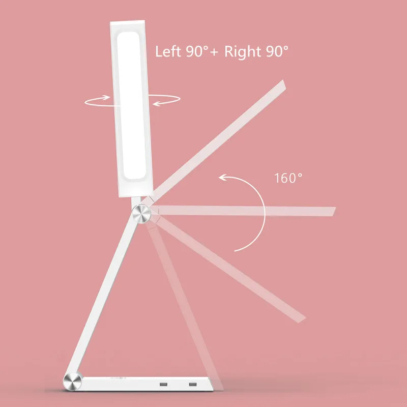  LED Smart Wireless Charging Desk Lamp Foldable Triangle Reading Light Multi-function Eye Protection - 33046379209