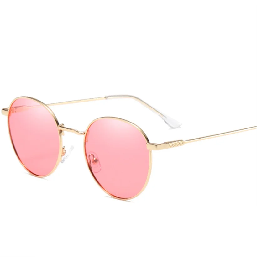 YOOSKE поляризованные солнцезащитные очки мужские маленькие круглые солнцезащитные очки для женщин винтажные черные очки мужские классические очки для вождения UV400 - Цвет линз: Красный
