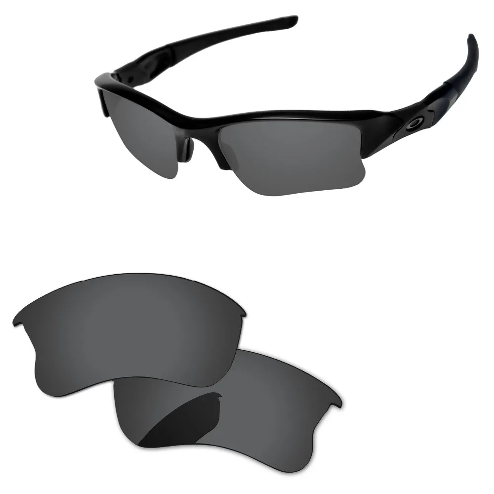 Black Polarized Replacement Lenses For Flak Jacket XLJ Sunglasses Frame