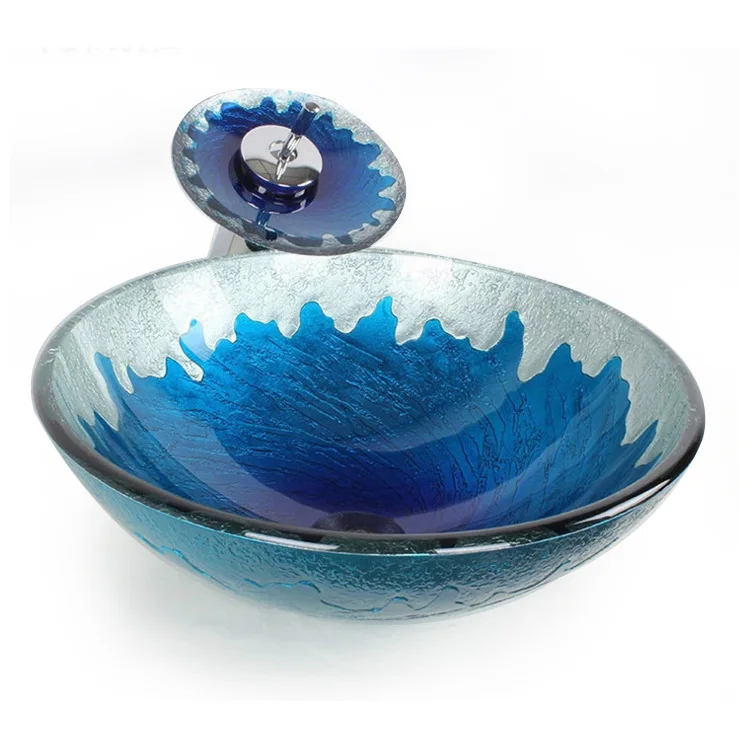 Counter Top basin of glass lavatory bathroom sinks washing basin glassin Bathroom Sinks from