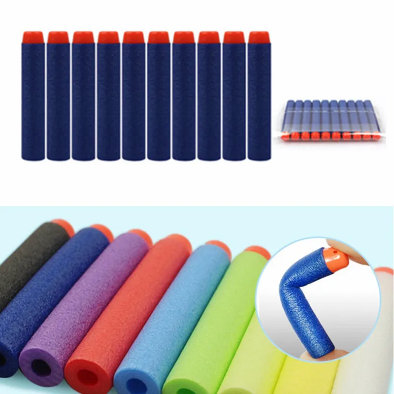 

10 / 100PCS Round Soft Hollow Head EVA Bullet Colorful Toy Gun Bullets For Children Fun Outdoor Sports Toys Gift