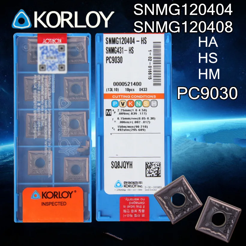 SNMG120404 SNMG120408 HS HA HM-PC9030 10pcs/set KORLOY Carbide insert Processing: stainless steel Free shipping | Инструменты