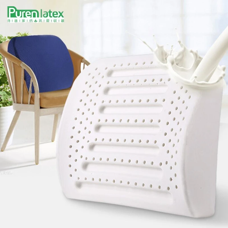 

PurenLatex 40x35 Natural Latex Chair Back Cushion Memory Rebound Waist Pillow Office Car Orthopedic Cervical Spine Vertebrae Pad