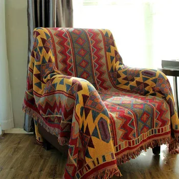 

Amerikaanse stijl Katoen sofa handdoek geometrische weven deken omzoomd kwastje antislip bank 130*180 CM SP3773 gratis Schip