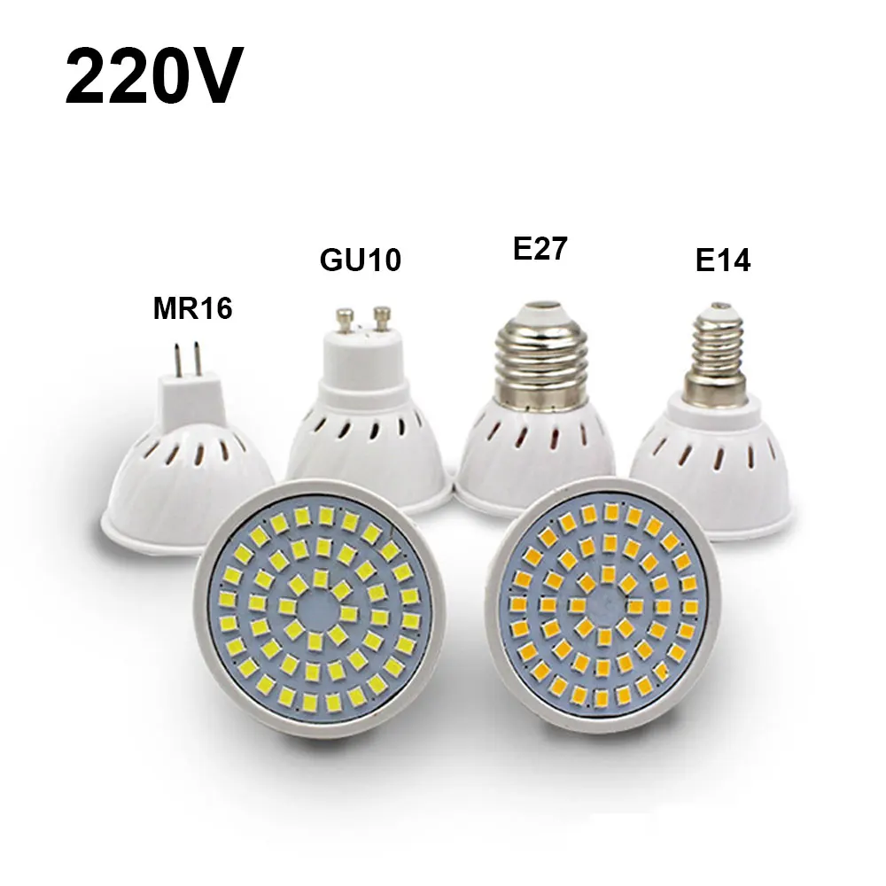 Светодиодный светильник E27 GU10 220 В SMD 2835 теплый белый холодный для украшения дома