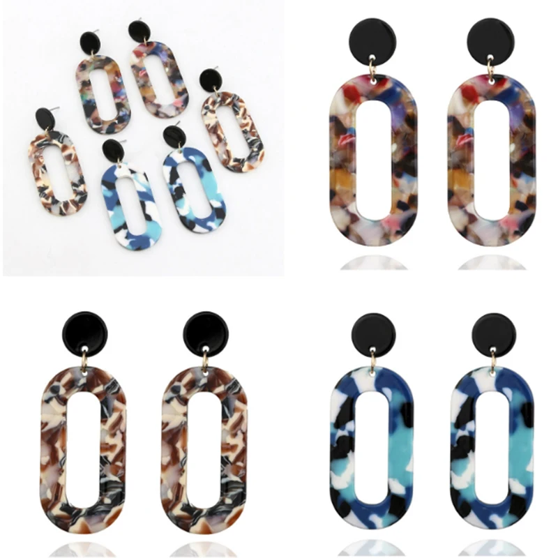 

Missita Trendy Jewelry New Simple Design Geometric Earrings Square Rectangle Tortoise Shell Resin Acrylic Earrings For Women