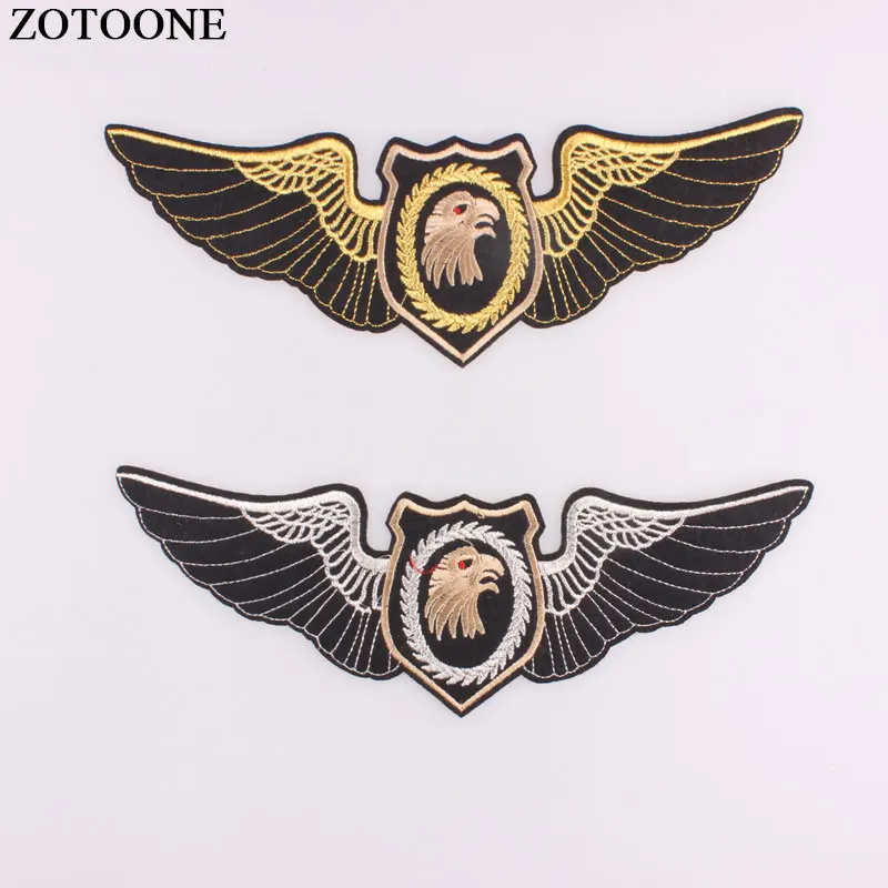 

ZOTOONE Largre Eagle Cartoon Biker Punk Patch For Jacket Iron On Patches For Clothing Applique Embroidered Badge Back Patch DIY