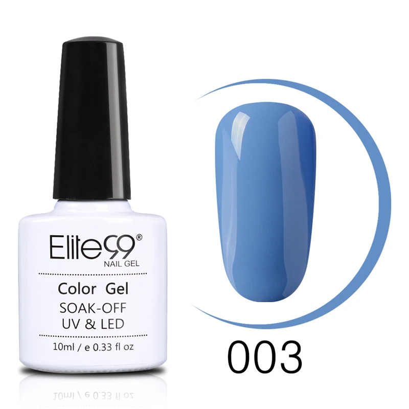 Elite99 красивый синий цвет лак для ногтей Светодиодный УФ лак гель стойкий 10 мл гель лак для ногтей