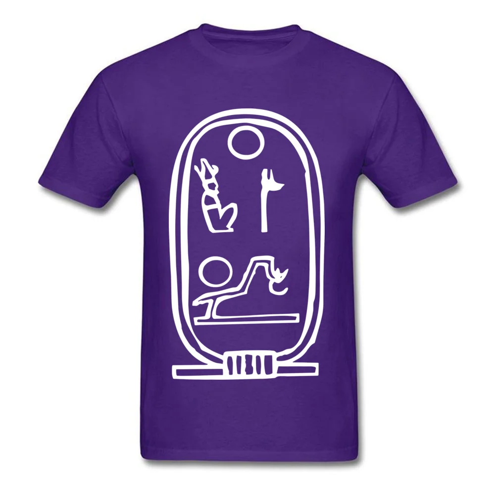 Fashionable T Shirts Newest Round Neck Egyptian Hieroglyph Ancient Pure Cotton Men T Shirt Design Short Sleeve Sweatshirts Egyptian Hieroglyph Ancient purple