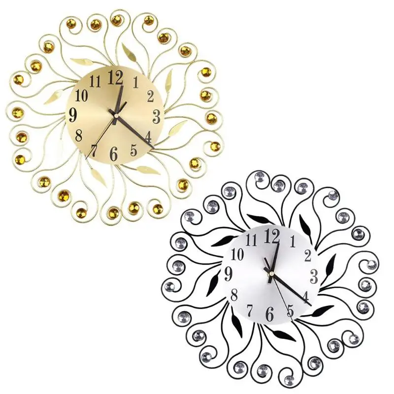 Кварцевые часы с иглами, настенные часы, современный дизайн, бесшумные настенные часы с цветком, железные выдалбливают, декоративные часы, украшения для дома