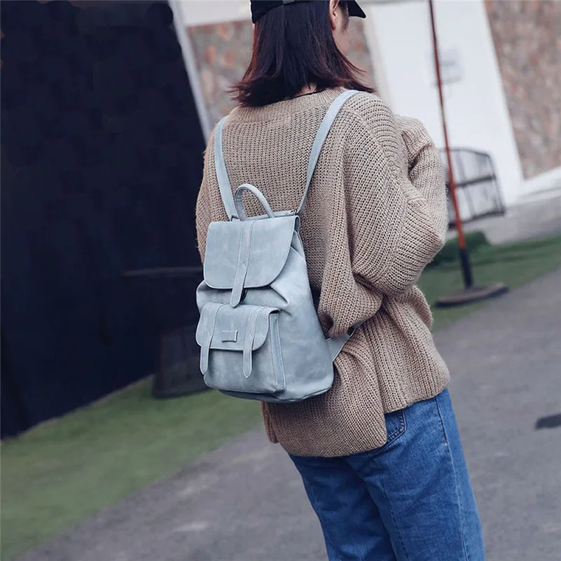 

2017 practical popular solid color Women's New Backpack Travel Casual Rucksack Backpack mochila feminine gift wholesale A2000