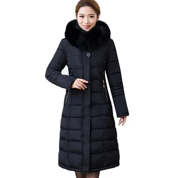

Plus Size 5XL 6XL Female Down Cotton Jacket New Clothes Fashion Hooded Parkas Outerwear Thicken Warm Long Women Basic Coats A470