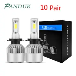 PANDUK 10 пар светодиодный лампы для Фар H4 светодиодный H7 H11 H1 H3 COB чип Автомобильный свет 36 Вт 8000лм Высокий Низкий Луч все в одном авто лампа 12 В S2