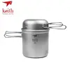 Keith titanio 1.2L olla 400 ml tazón conjunto mango plegable cocinar conjuntos de olla de Camping senderismo Picnic utensilios de cocina utensilios ► Foto 1/6