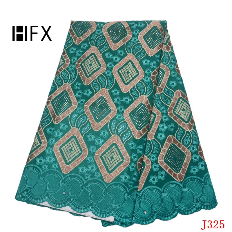 

HFX African Dry Lace Fabric Swiss Voile With Stones Swiss Cotton Lace High Quality 2019 White Lace Fabrics For Wedding J325