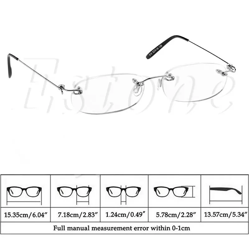 Женские и мужские металлические очки без оправы для чтения, очки для чтения+ 1+ 2+ 3+ 4