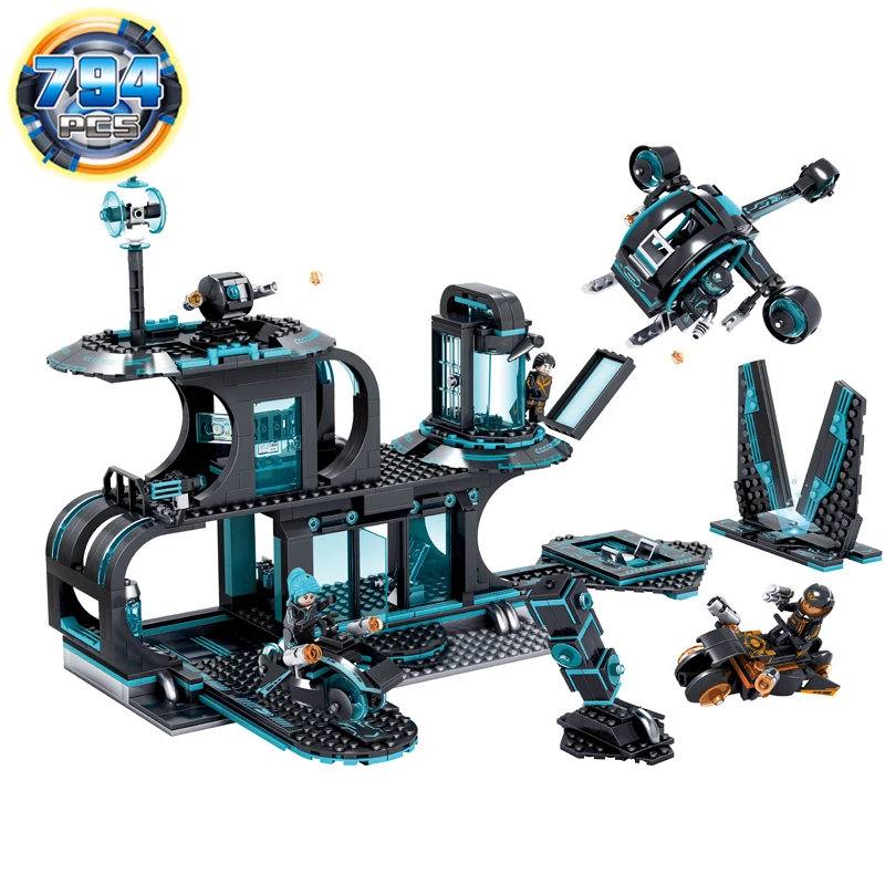 

KAZI 794Pcs City War Science Fiction Helicopter Motorcycle Action Figure Building Blocks Bricks Playmobil Toys for Children