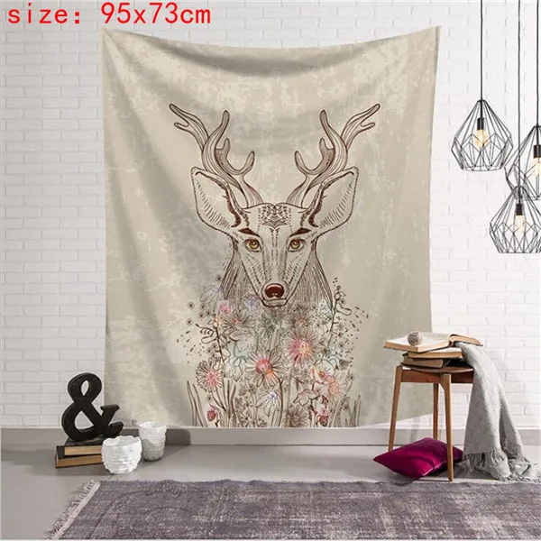 Fashion Deer Decorative Wall Tapestries Table Cloth Decor Carpet Animal