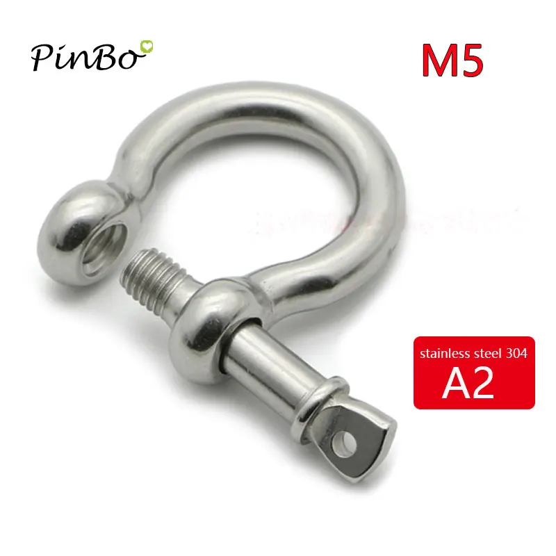 M5, 4 шт. 304 Нержавеющая сталь лук сережка 3/1" такелаж