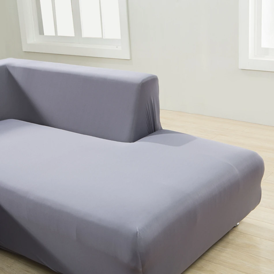 Универсальный Эластичный чехол для дивана на 4 сезона, серый угловой чехол для дивана из полиэстера для гостиной, эластичный чехол разных размеров