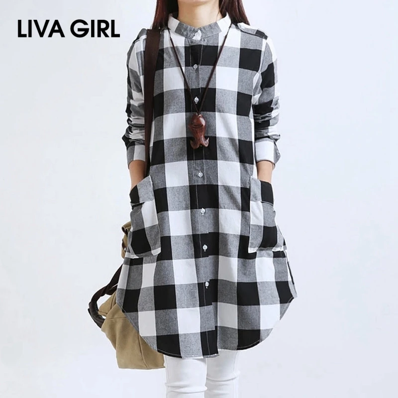 LIVA GIRL New Cotton And Linen Women S font b Shirt b font Women Top font