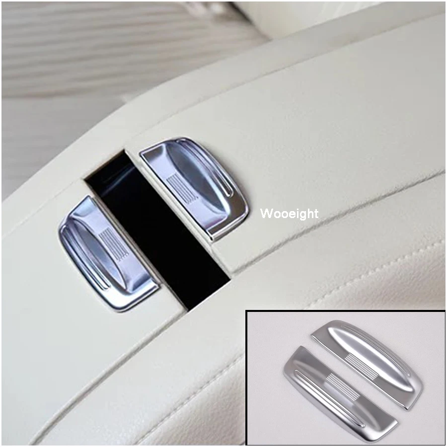 2Pcs Silver Armrest Cover Storage Box Trim For Toyota Highlander  Kluger (XU50) 2014 2015 2016 2017 Car Styling Chrome Trim (6)