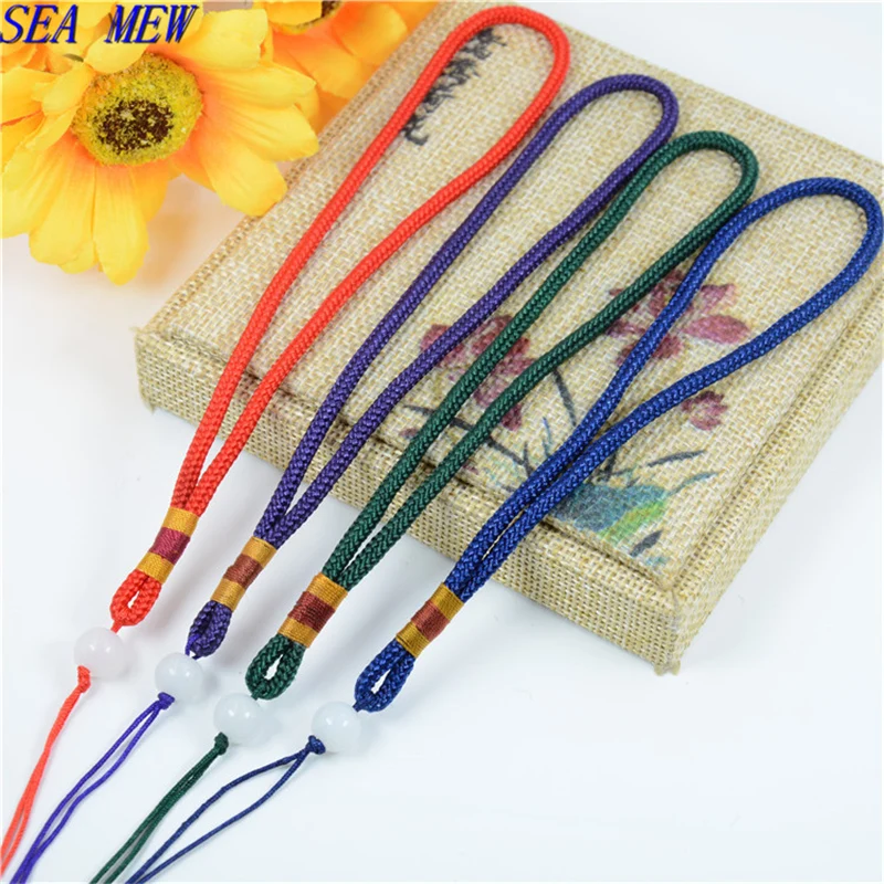 SEA MEW 14cm Chinese Knotting Cord Bead Pendant Hand Rope DIY Necklace