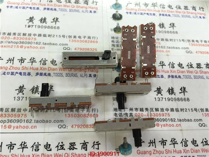 

1pcs/lot SL-2042N 3.5 cm single straight slider fader potentiometer B500K black handle 10MM shell 4 feet