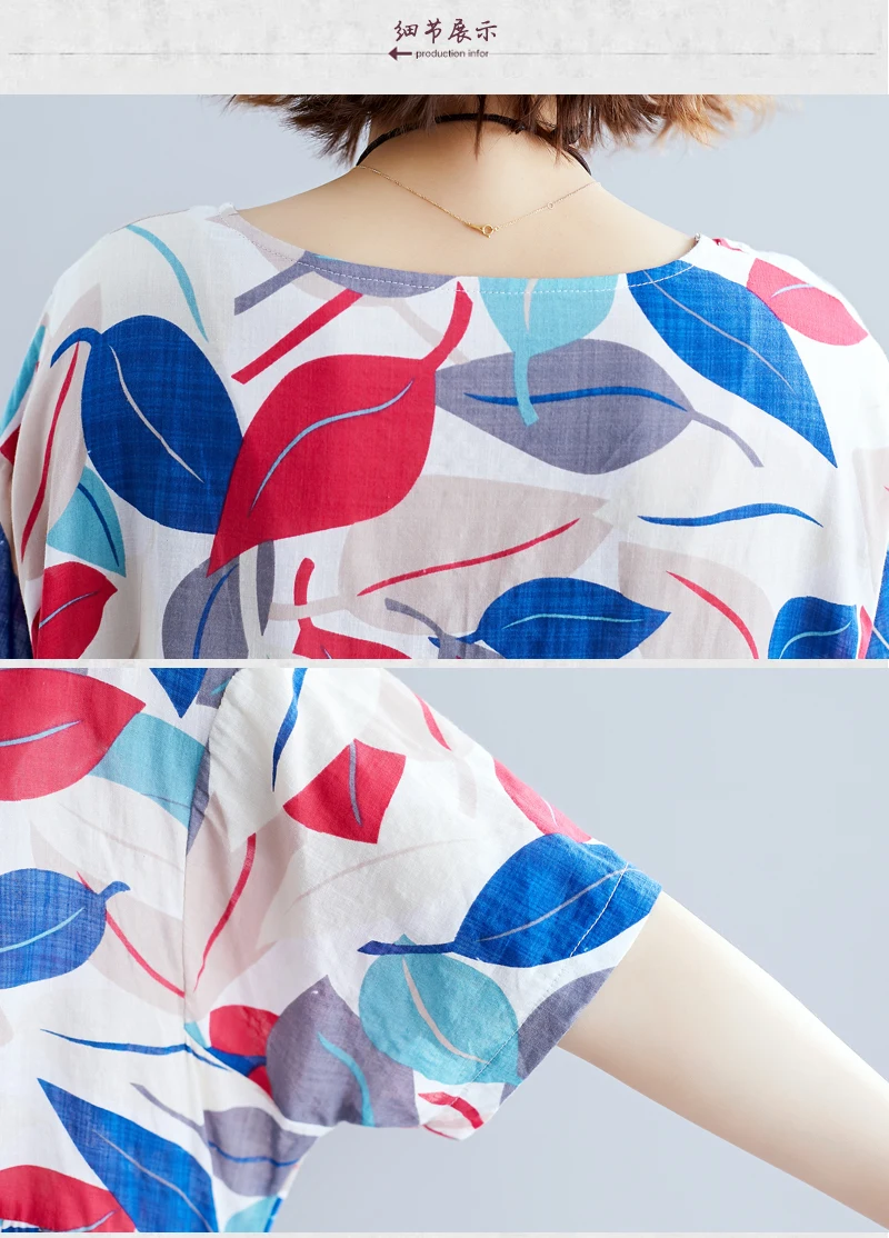 Fashion Summer Dress Women Plus Size Oversize Maxi Long Dresses For Women Elegant Vintage Print Cotton Linen Casual Dress 2019  25