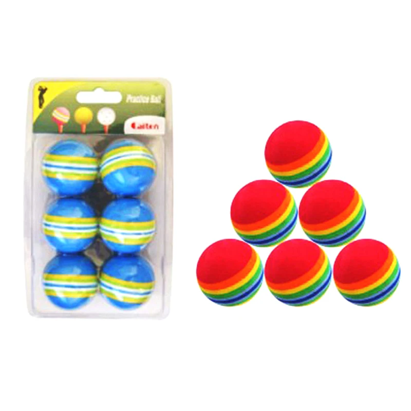 

Golf Balls Hot Sale 6Pcs/Lot Indoor Practice EVA Sponge Foam Balls Swing Training Aids Golfing Accessories Blue/Red