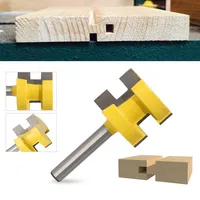 כלים לעיבוד עץ 2pcs 1/4" כלים לעיבוד עץ קיט גַיֶצֶת Shank לשון & Groove נתב Bit Set 3 שיניים T צורת עץ אביזרים (4)