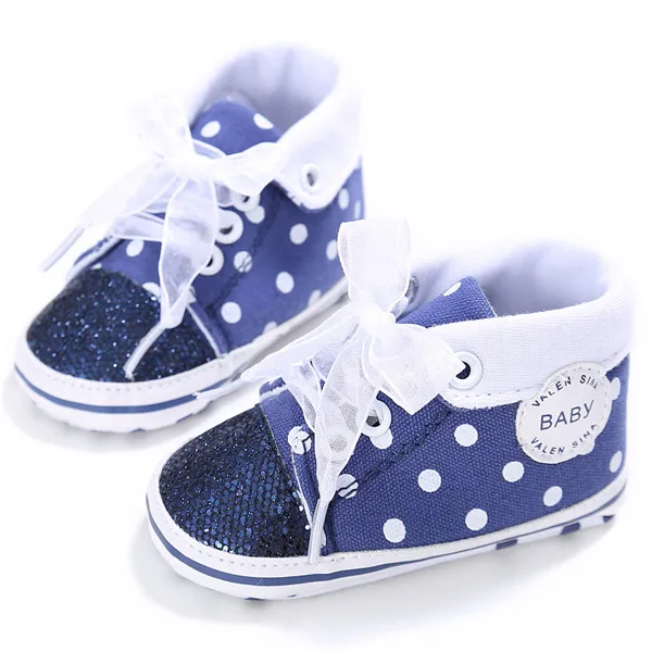 New Bling Newborn Booties Baby Girl Shoes Dots Firstwalker Boots