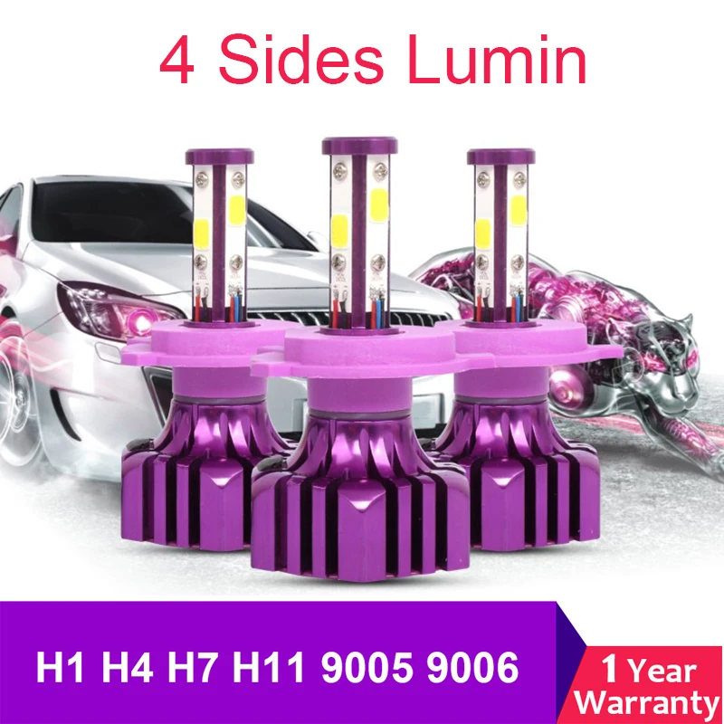 Светодиодный лампы для авто светодиодный H4 H7 H1 H11 фар 9005 9006 hb3 hb4 фары 8000LM 6500 K 76 Вт