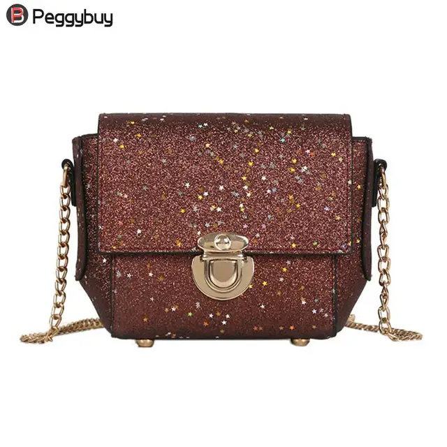Glitter Sequins Women Pu Chain Handbags Messenger Crossbody Bags Glitter Sequins Women Pu Chain Handbags Messenger Crossbody Bags Party Shoulder Sling Fashion S Shinning