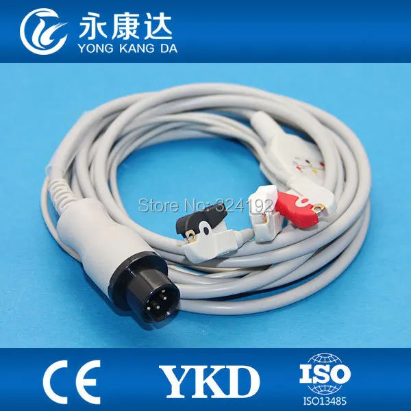 Geneic 6 контактный кабель ECG с 3LD, AHA, клип без сопротивления, оказалась ISO 13485 производителя