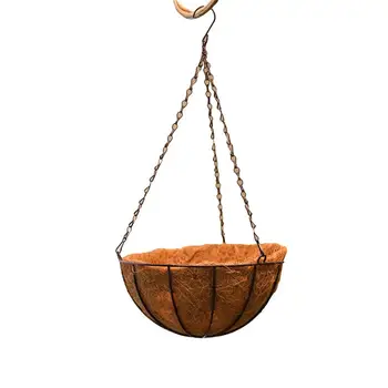 

NEW Metal Hanging Planter Coconut Basket Round Steel Wires Plant Holder Decor Hanging Flower Pots Hanging Baskets