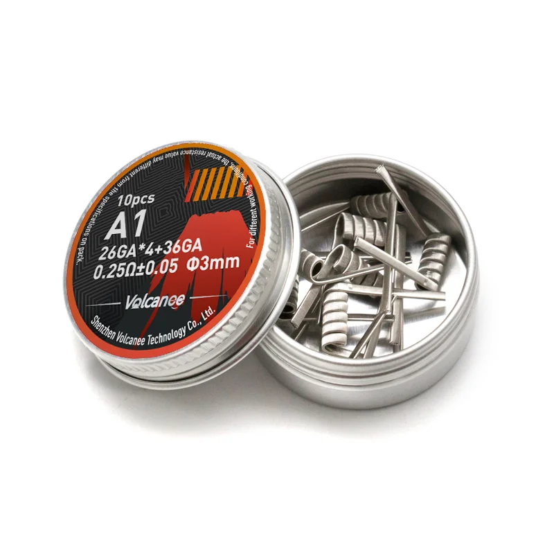 10 шт. готовые катушки Volcanee SS316L A1 NI80 Alien Fused Clapton проволока нихромовые термостойкие