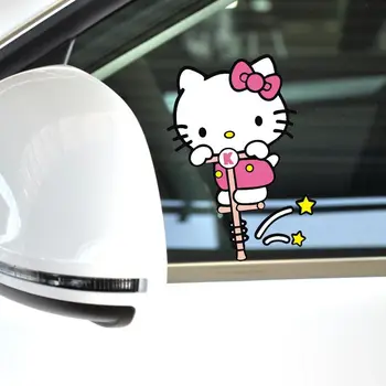 

14CM*10CM Cute Cartoon Lovely Funny Jump Cat Car Stickers Creative Decoration Decals For Windshield Auto Styling Tuning D10