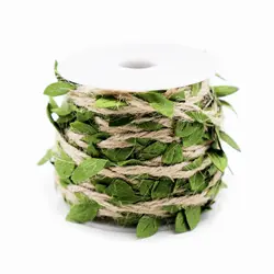 1 ярд 5 мм зеленые листья ткачество пеньковая веревка DIY бирка шнуры Свадебная вечеринка домашний тканый тканые декоративная подарочная
