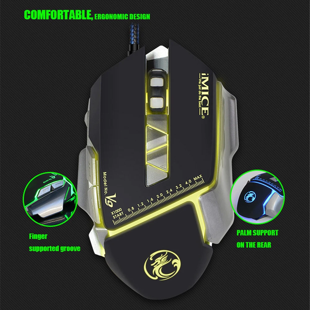  USB Wired Gaming Mouse Laptop Colorful Backlit Optical Mouse Accurate Tracking Computer Gamer Mice 