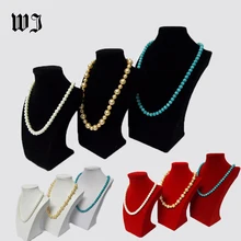 Лот из 3 подвесных ювелирных изделий для шеи, большое ожерелье в форме бюста, манекен, модель, жемчужные колье, органайзер, держатель для магазина