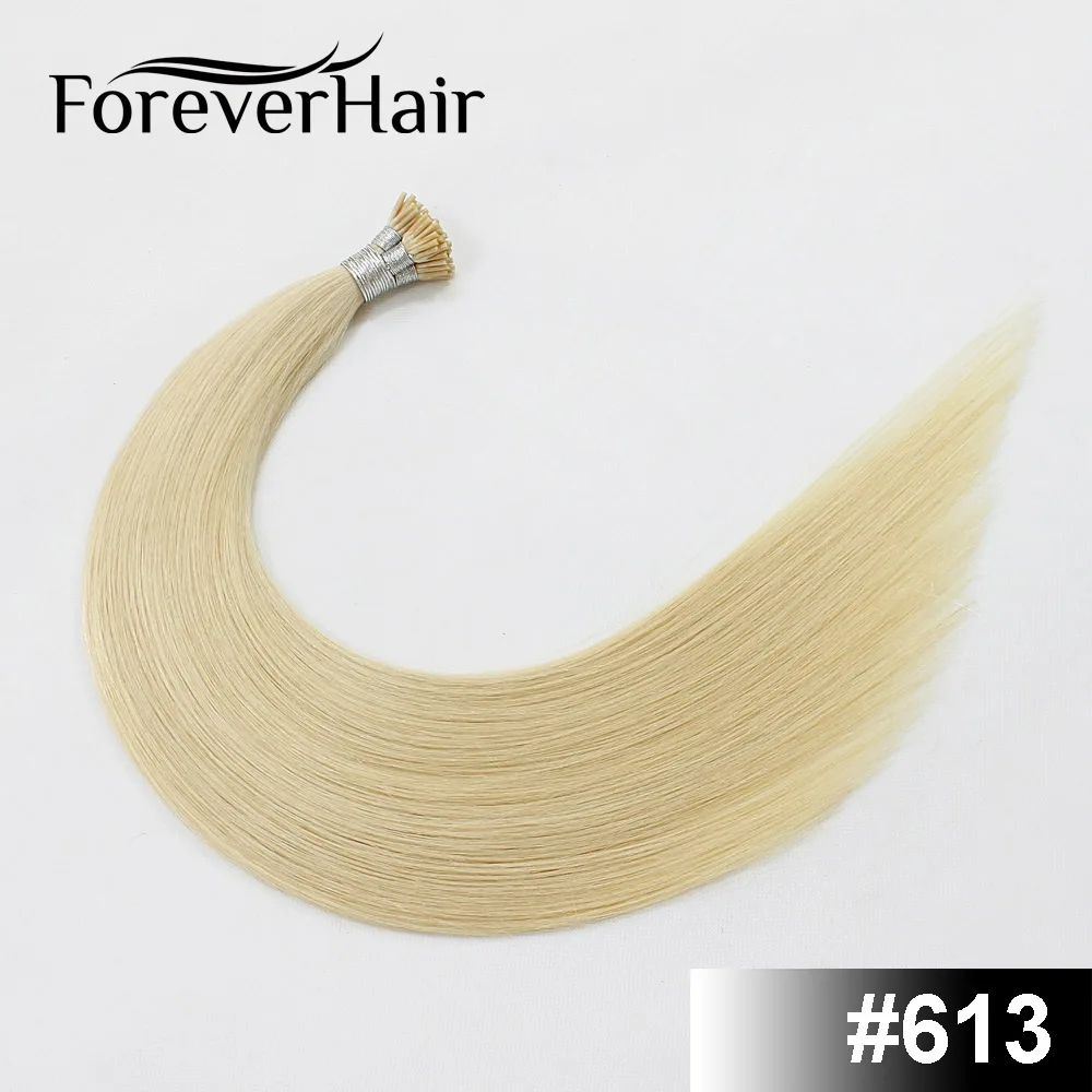 FOREVER HAIR 1 г/локон 1" 18" 2" 24" Настоящие Remy Предварительно скрепленные человеческие волосы для наращивания кератин I Tip прямые человеческие волосы на капсуле 50 г/pac - Цвет: #613