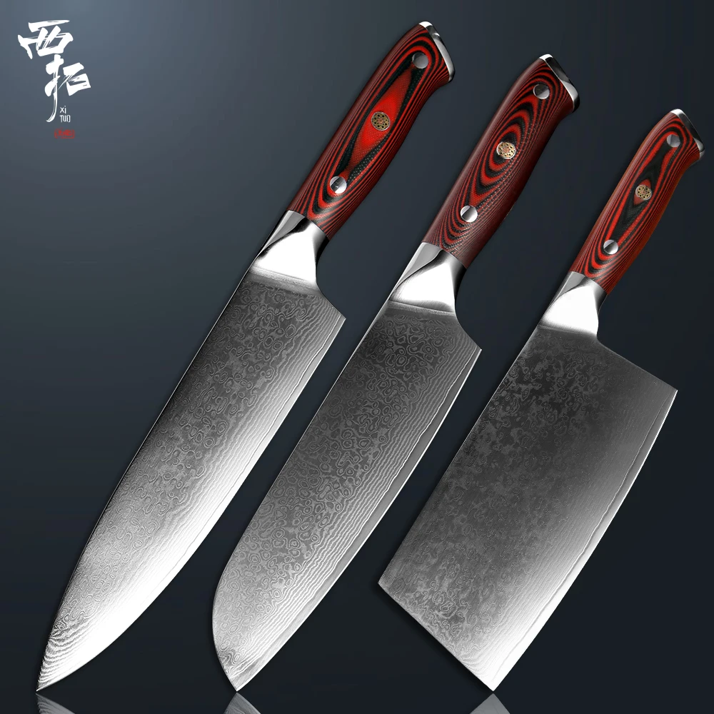 XITUO нож шеф-повара 67 слоев дамасской стали Профессиональный японский кухонный нож для нарезки мяса инструменты для приготовления пищи G10 ручка подарок