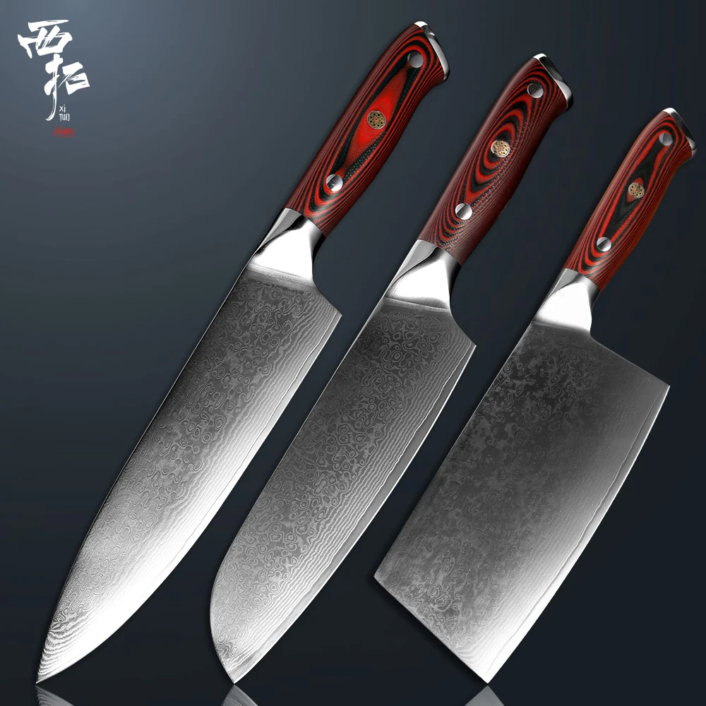

XITUO Chef Knife 67 Layer Damascus Steel Professional Japanese Kitchen Knife Slicing Meat Utility Cooking Tools G10 Handle Gift