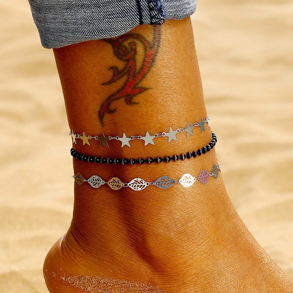 

Vintage Silver Color Anklets For Women Bohemian Anklet Bracelet 2019 Cheville Barefoot Sandals Pulseras Tobilleras Foot Jewelry