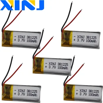 

XINJ 5pcs 3.7V 100 mAh Lithium Polymer Battery li-ion cell 381225 For headphones bluetooth earphone bluetooth speaker smart mp3