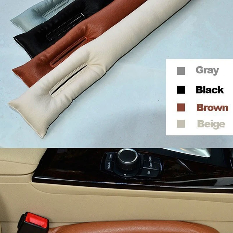 Car Seat Cushion Crevice Gap Stopper PU Leather Leakproof Protector Car Seat Cover Pad In-car Protection leaning Plug