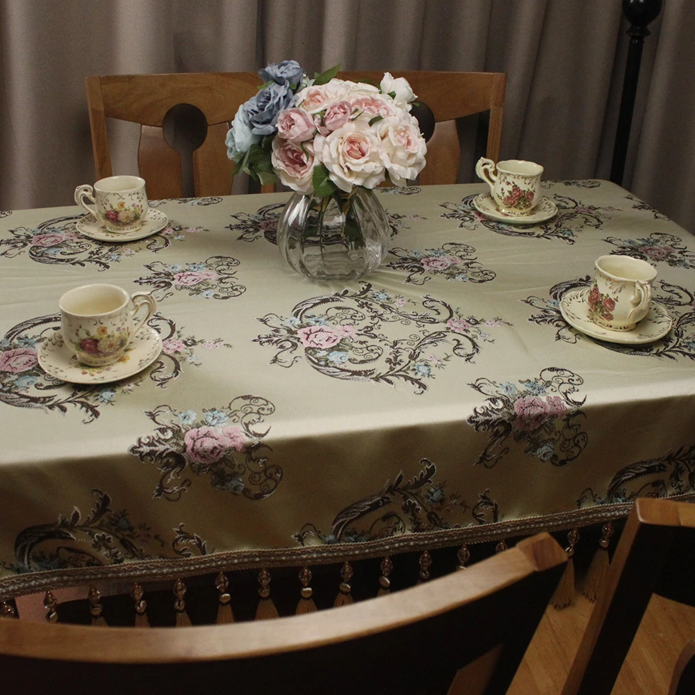 Светильник CURCYA, желтый жаккард, роскошная скатерть, прямоугольная ...