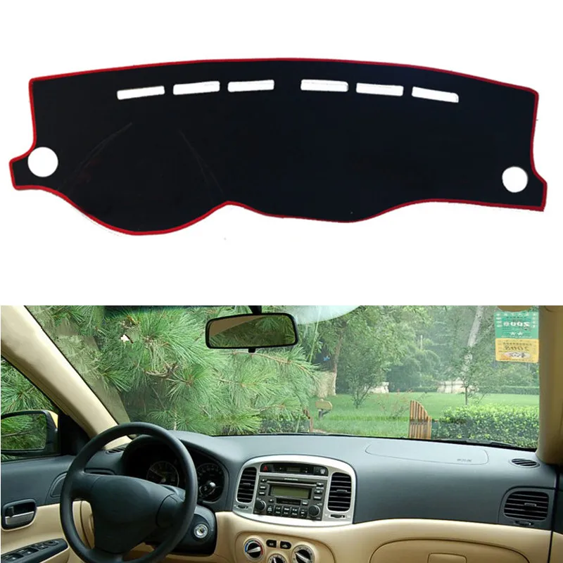 Коврик для приборной панели Hyundai Accent 2006-2011 защитный ковер с защитой от УФ-лучей и
