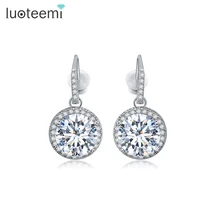 LUOTEEMI Hot Sell Fancy Design Formal Dress Party white gold Color Pave Setting Sparkling Crystal Cubic
